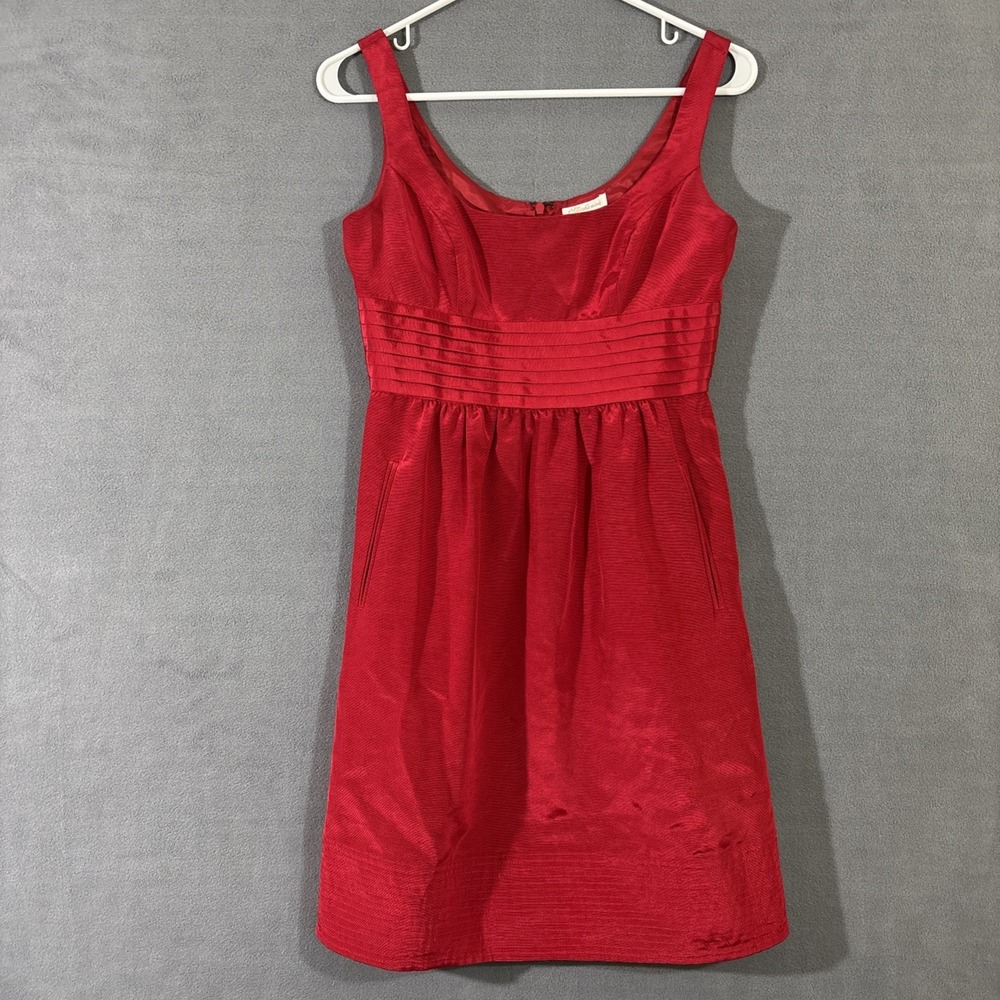 Shoshanna Red Holiday Dress Pockets Size 0 Empire Waist‎ Sleeveless Christmas